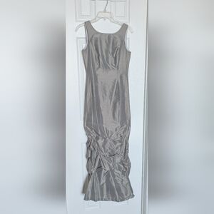 Women's 100% Silk Formal Custom-Made Maxi Dress/Gown w/Ruching, Bustle & Train